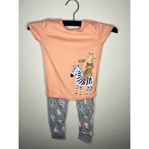 Girl PJ Set safari theme.  Size 4T
